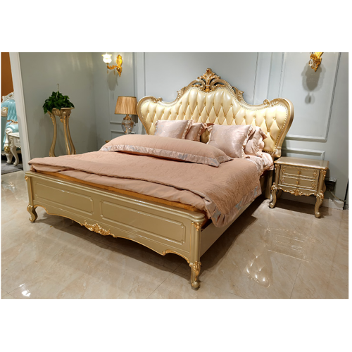 Muebles de dormitorio de estilo americano de lujo Cama tamaño King de madera